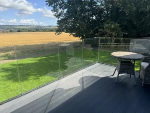 Clear toughened glass balustrade