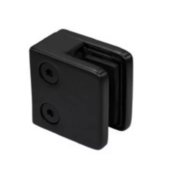 Black powder coated square glass clamp